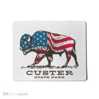 Custer State Park South Dakota Buffalo Roundup Patriotic Mousepad thumb 0
