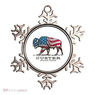 Custer State Park South Dakota Buffalo Roundup Patriotic Ornament