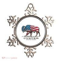 Custer State Park South Dakota Buffalo Roundup Patriotic Ornament thumb 0