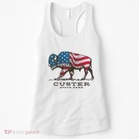 Custer State Park South Dakota Buffalo Roundup Patriotic Women's Tank Top thumb 0