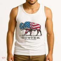 Custer State Park South Dakota Buffalo Roundup Patriotic Tank Top thumb 3