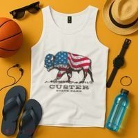 Custer State Park South Dakota Buffalo Roundup Patriotic Tank Top thumb 4