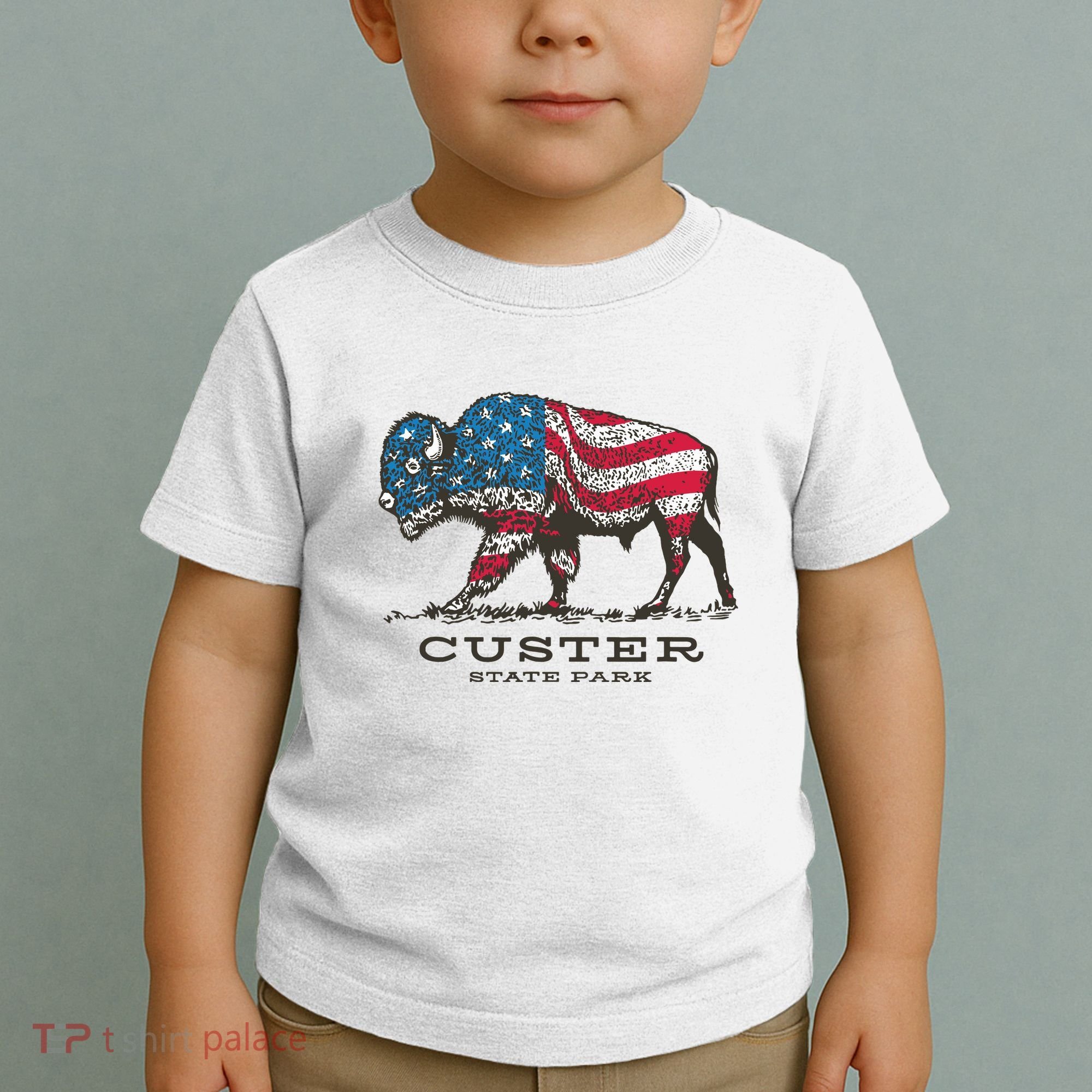Custer State Park South Dakota Buffalo Roundup Patriotic Toddler T-Shirt