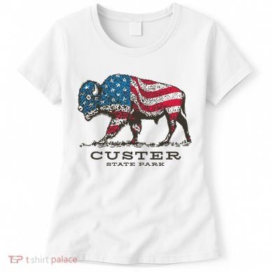 Custer State Park South Dakota Buffalo Roundup Patriotic Women's T-Shirt