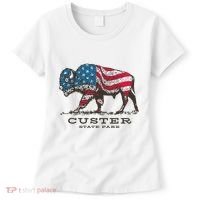 Custer State Park South Dakota Buffalo Roundup Patriotic Women's T-Shirt thumb 0