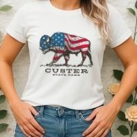 Custer State Park South Dakota Buffalo Roundup Patriotic Women's T-Shirt thumb 2