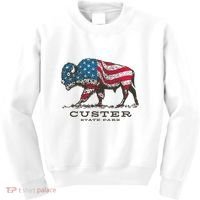 Custer State Park South Dakota Buffalo Roundup Patriotic Kids Sweatshirt thumb 0