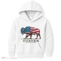 Custer State Park South Dakota Buffalo Roundup Patriotic Kids Hoodie thumb 0