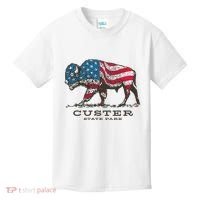 Custer State Park South Dakota Buffalo Roundup Patriotic Kids T-Shirt thumb 0