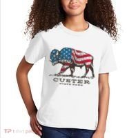 Custer State Park South Dakota Buffalo Roundup Patriotic Kids T-Shirt thumb 2