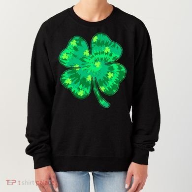 Cute St Patricks Day Tie Dye Shamrock Clover Women's Sweatshirt