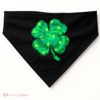 Cute St Patricks Day Tie Dye Shamrock Clover USA-Made Doggie Bandana thumb 0