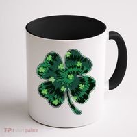 Cute St Patricks Day Tie Dye Shamrock Clover Coffee Mug thumb 1