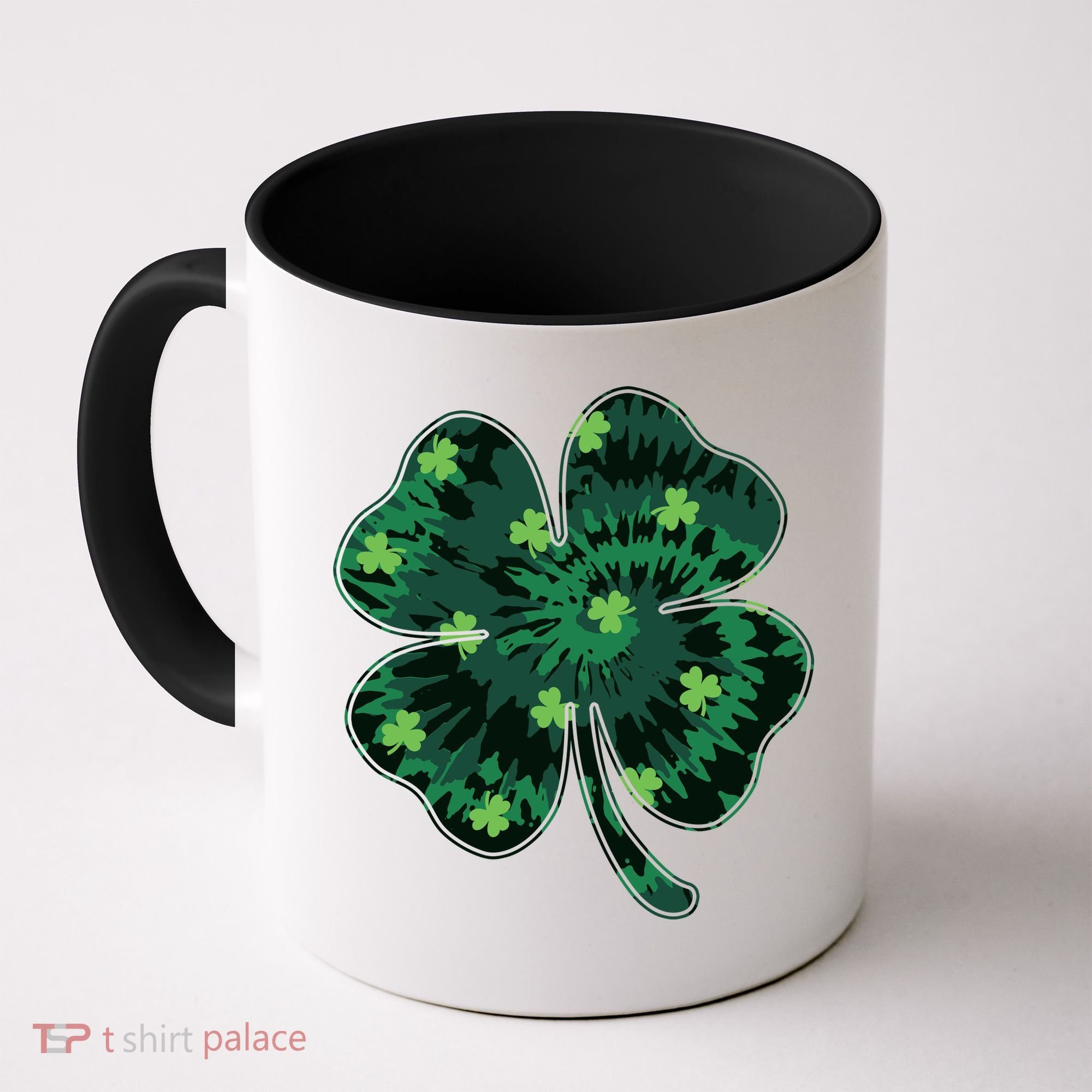 Cute St Patricks Day Tie Dye Shamrock Clover Coffee Mug