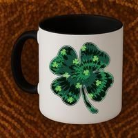 Cute St Patricks Day Tie Dye Shamrock Clover Coffee Mug thumb 2
