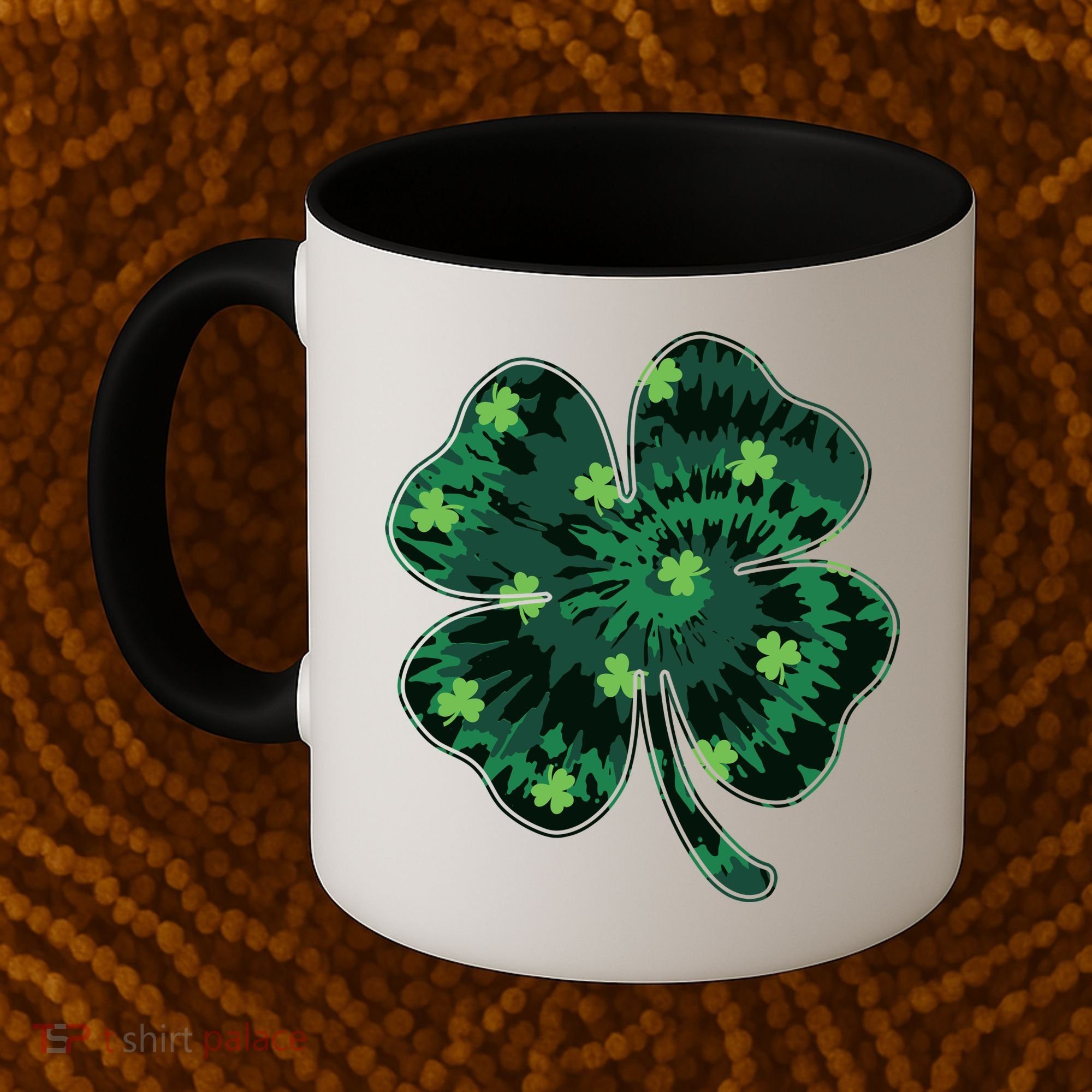 Cute St Patricks Day Tie Dye Shamrock Clover Coffee Mug