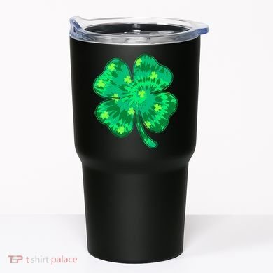 Cute St Patricks Day Tie Dye Shamrock Clover Tumbler