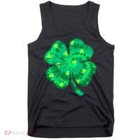 Cute St Patricks Day Tie Dye Shamrock Clover Tank Top thumb 0