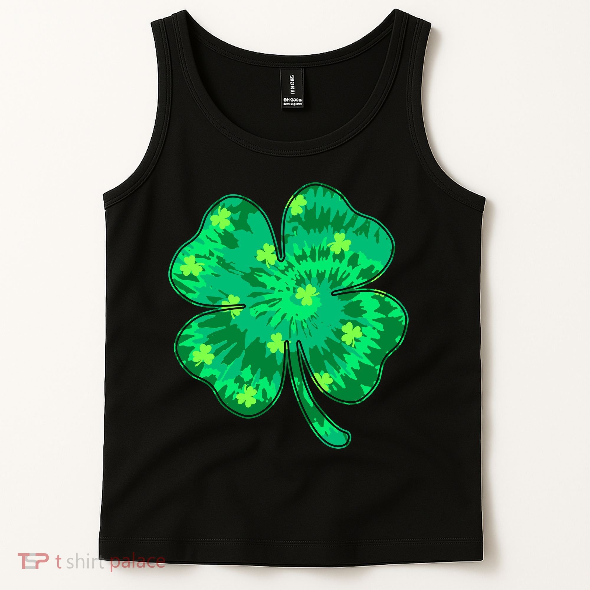 Cute St Patricks Day Tie Dye Shamrock Clover Tank Top