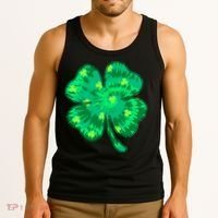 Cute St Patricks Day Tie Dye Shamrock Clover Tank Top thumb 3