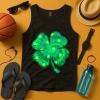 Cute St Patricks Day Tie Dye Shamrock Clover Tank Top thumb 4