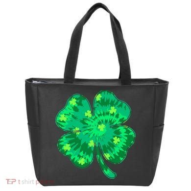 Cute St Patricks Day Tie Dye Shamrock Clover Tote Bag