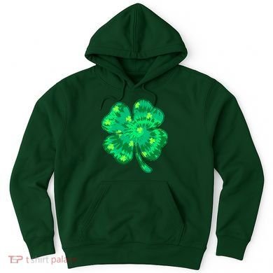 Cute St Patricks Day Tie Dye Shamrock Clover Hoodie