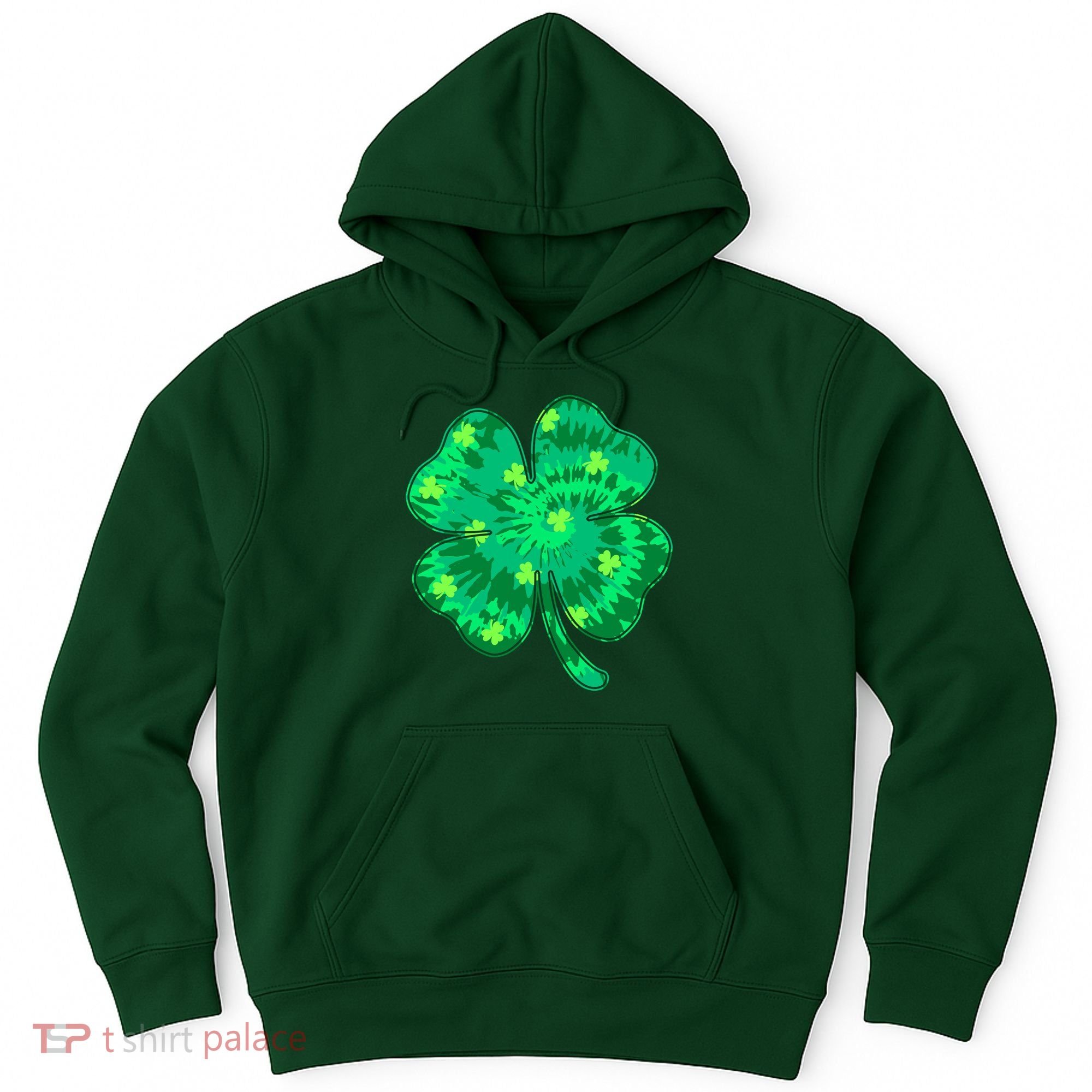 Cute St Patricks Day Tie Dye Shamrock Clover Hoodie