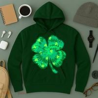 Cute St Patricks Day Tie Dye Shamrock Clover Hoodie thumb 3