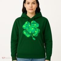 Cute St Patricks Day Tie Dye Shamrock Clover Hoodie thumb 5