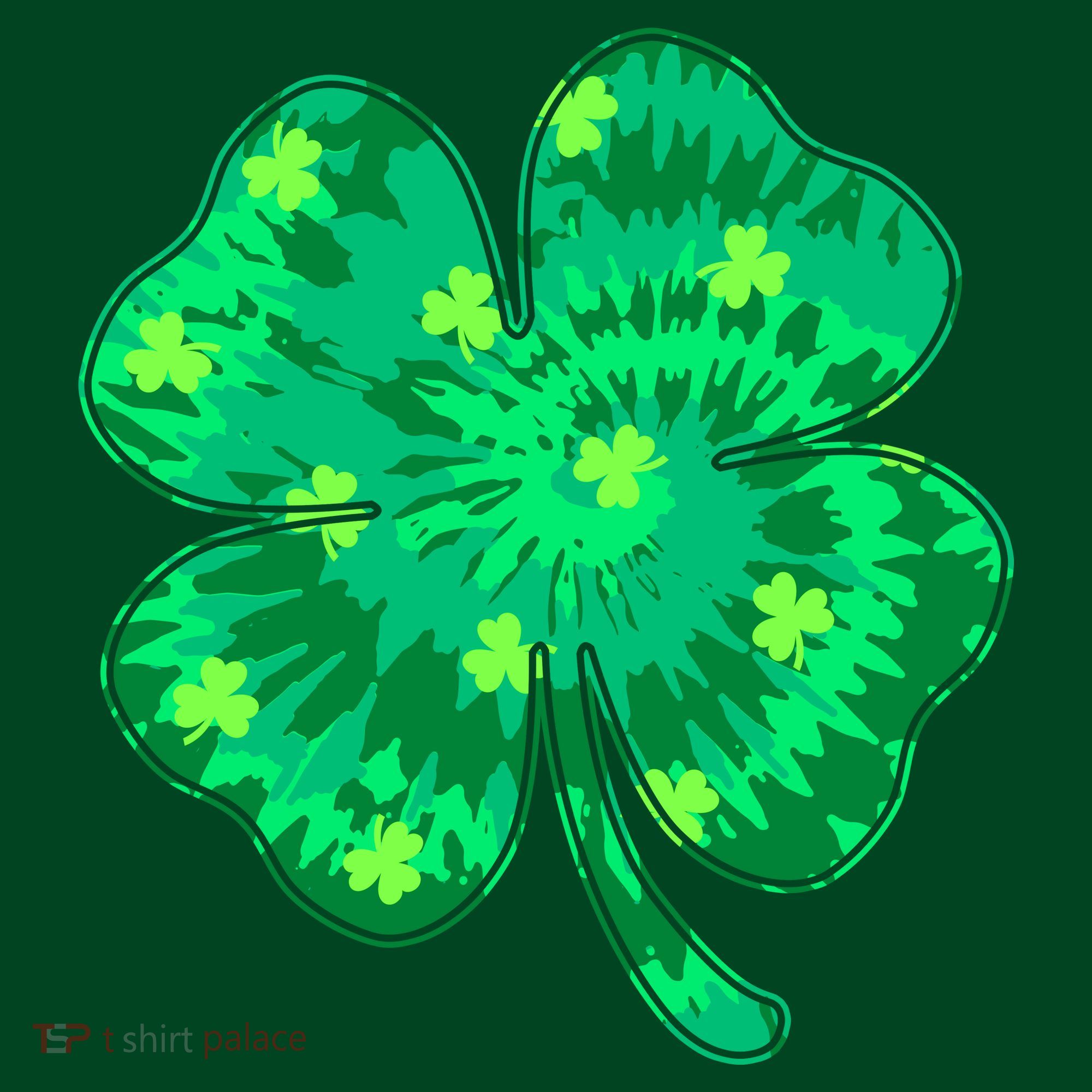 Cute St Patricks Day Tie Dye Shamrock Clover Apron