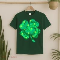 Cute St Patricks Day Tie Dye Shamrock Clover T-Shirt thumb 2