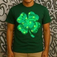 Cute St Patricks Day Tie Dye Shamrock Clover T-Shirt thumb 3