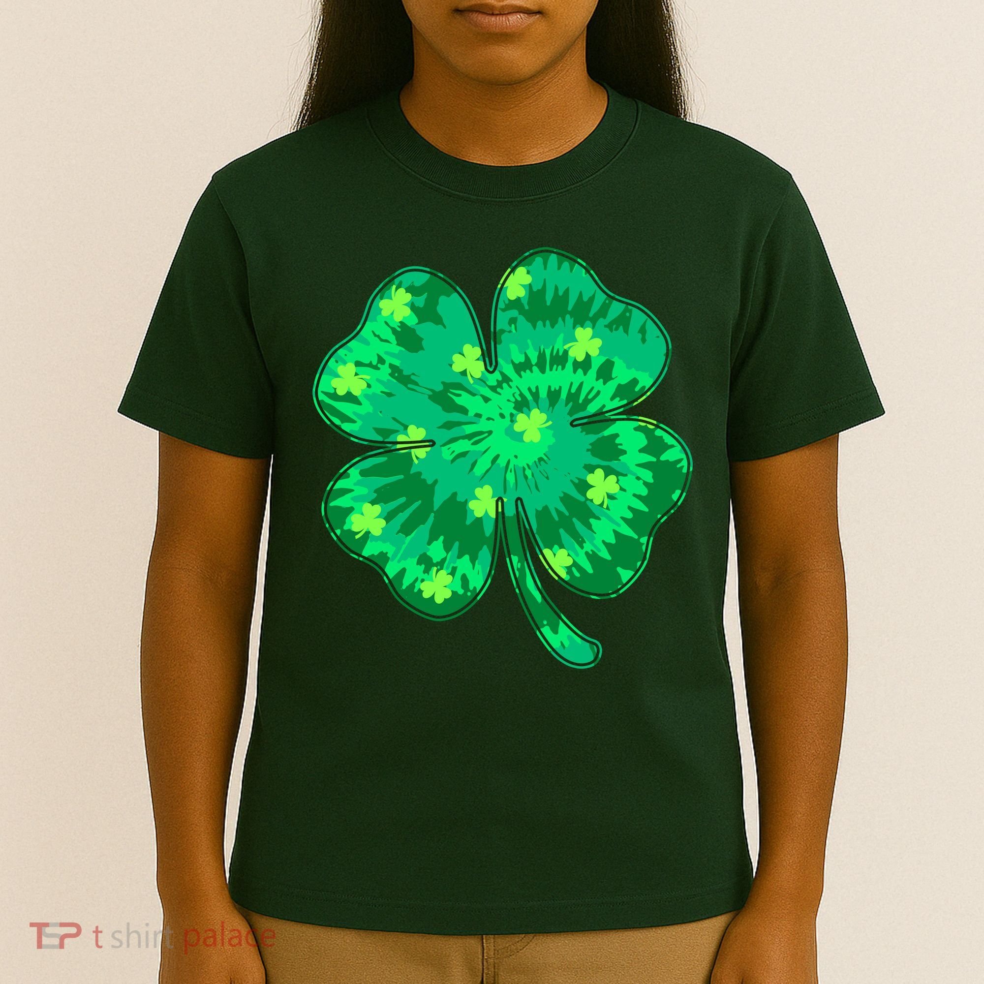 Cute St Patricks Day Tie Dye Shamrock Clover T-Shirt