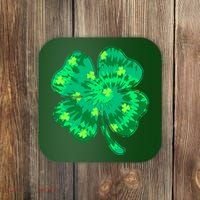 Cute St Patricks Day Tie Dye Shamrock Clover Coaster thumb 0