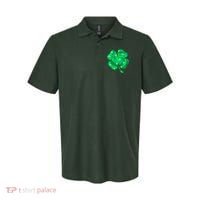 Cute St Patricks Day Tie Dye Shamrock Clover Polo thumb 0