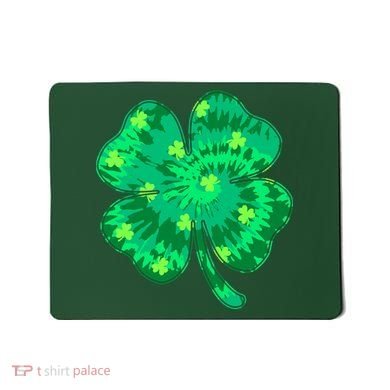 Cute St Patricks Day Tie Dye Shamrock Clover Mousepad
