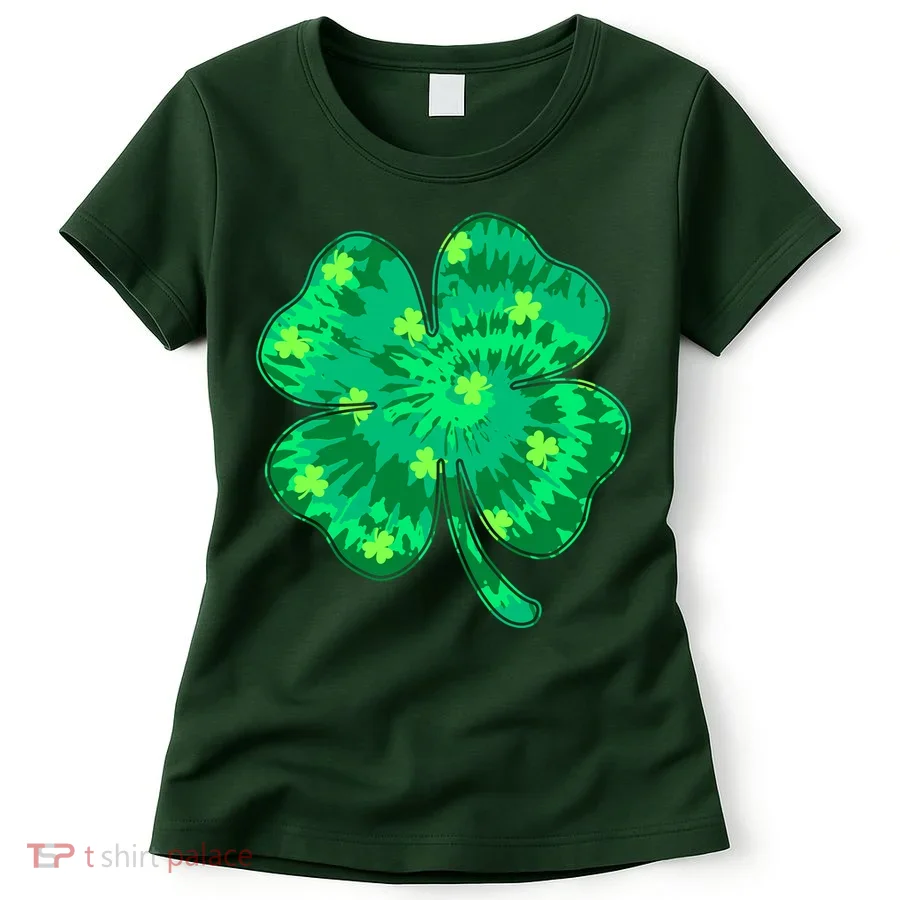 Cute St Patricks Day Tie Dye Shamrock Clover Women's T-Shirt