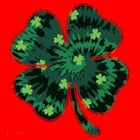 Cute St Patricks Day Tie Dye Shamrock Clover Santa Hat thumb 1