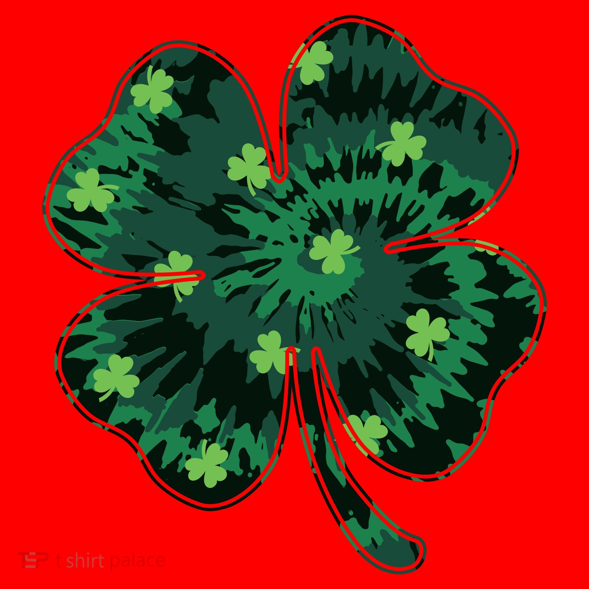 Cute St Patricks Day Tie Dye Shamrock Clover Santa Hat