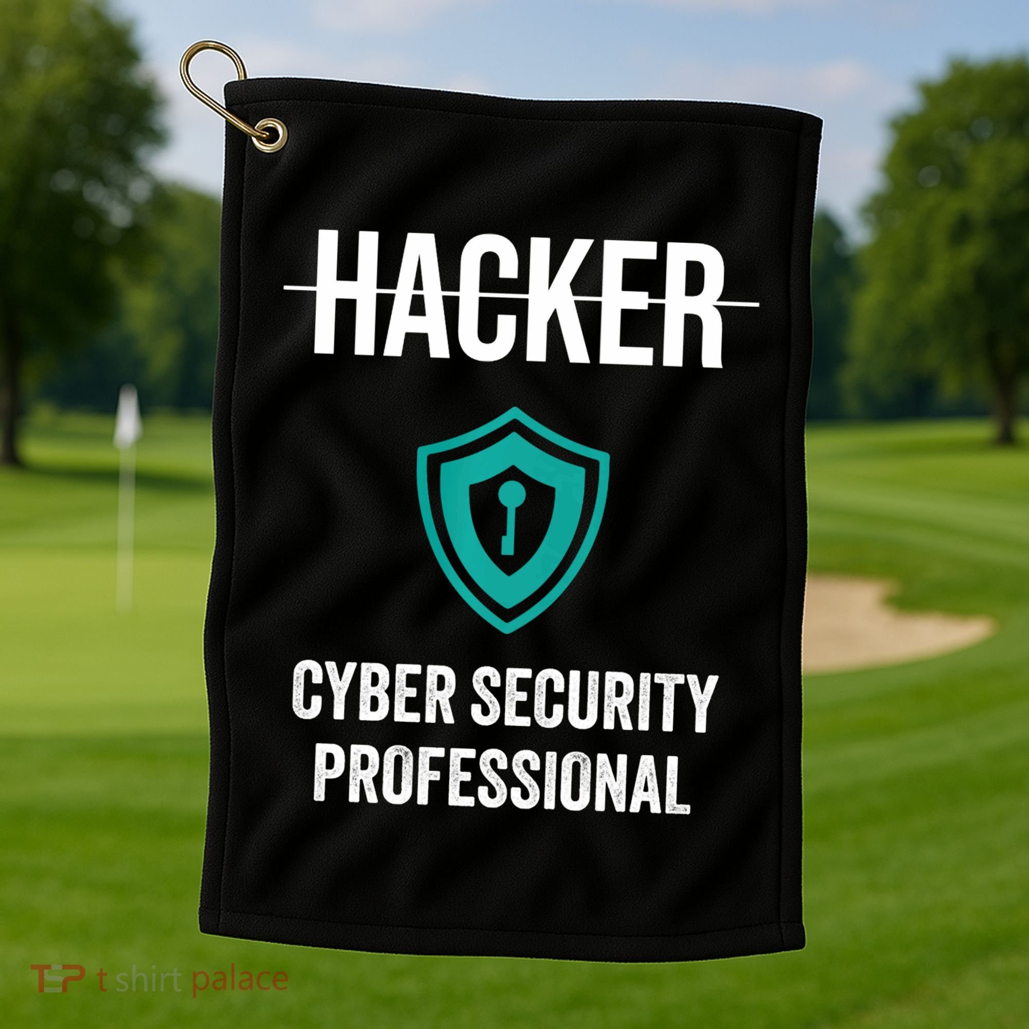 Cyber Security Professional Protection White Hat Hackers Golf Towel