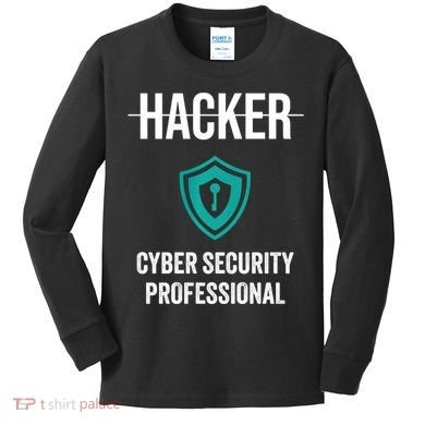 Cyber Security Professional Protection White Hat Hackers Kids Long Sleeve Shirt