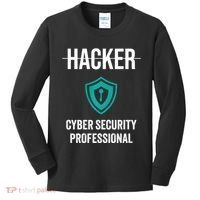Cyber Security Professional Protection White Hat Hackers Kids Long Sleeve Shirt thumb 0