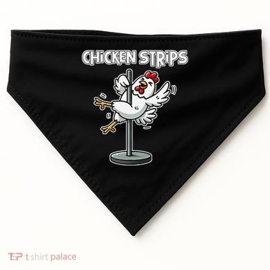 Chicken Strips Pun Funny Sarcastic Life Quotes Jokes Humor USA-Made Doggie Bandana