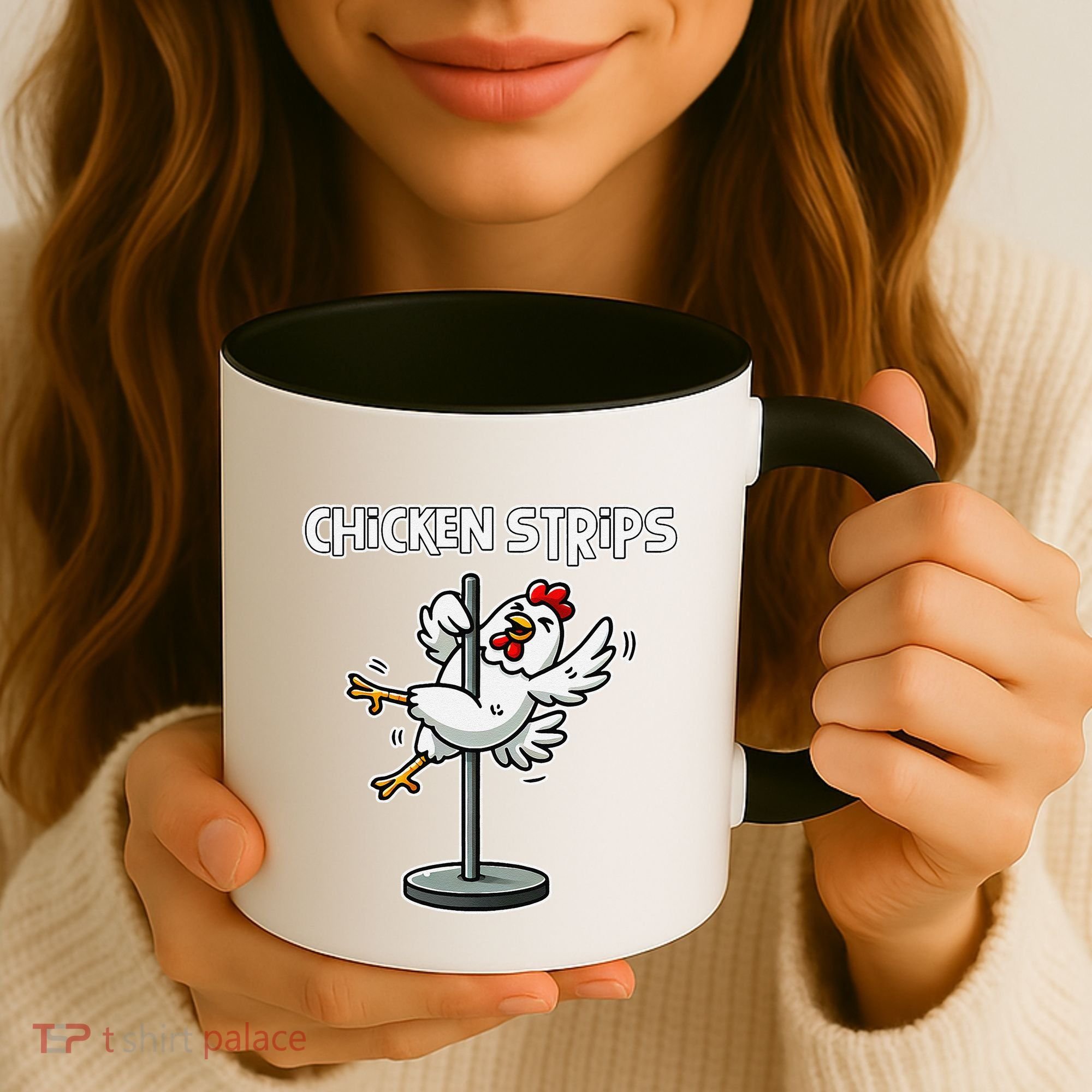 Chicken Strips Pun Funny Sarcastic Life Quotes Jokes Humor Coffee Mug