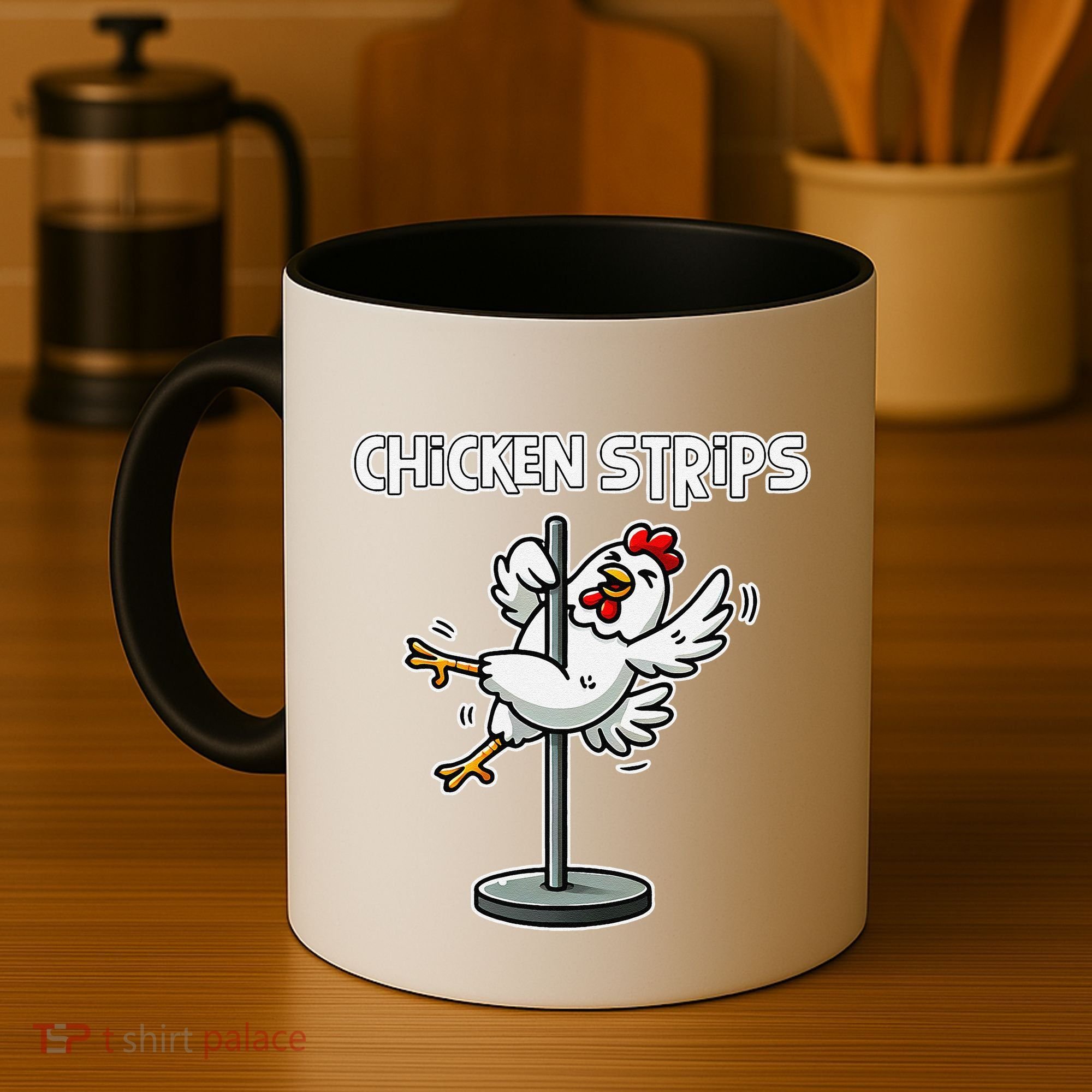 Chicken Strips Pun Funny Sarcastic Life Quotes Jokes Humor Coffee Mug