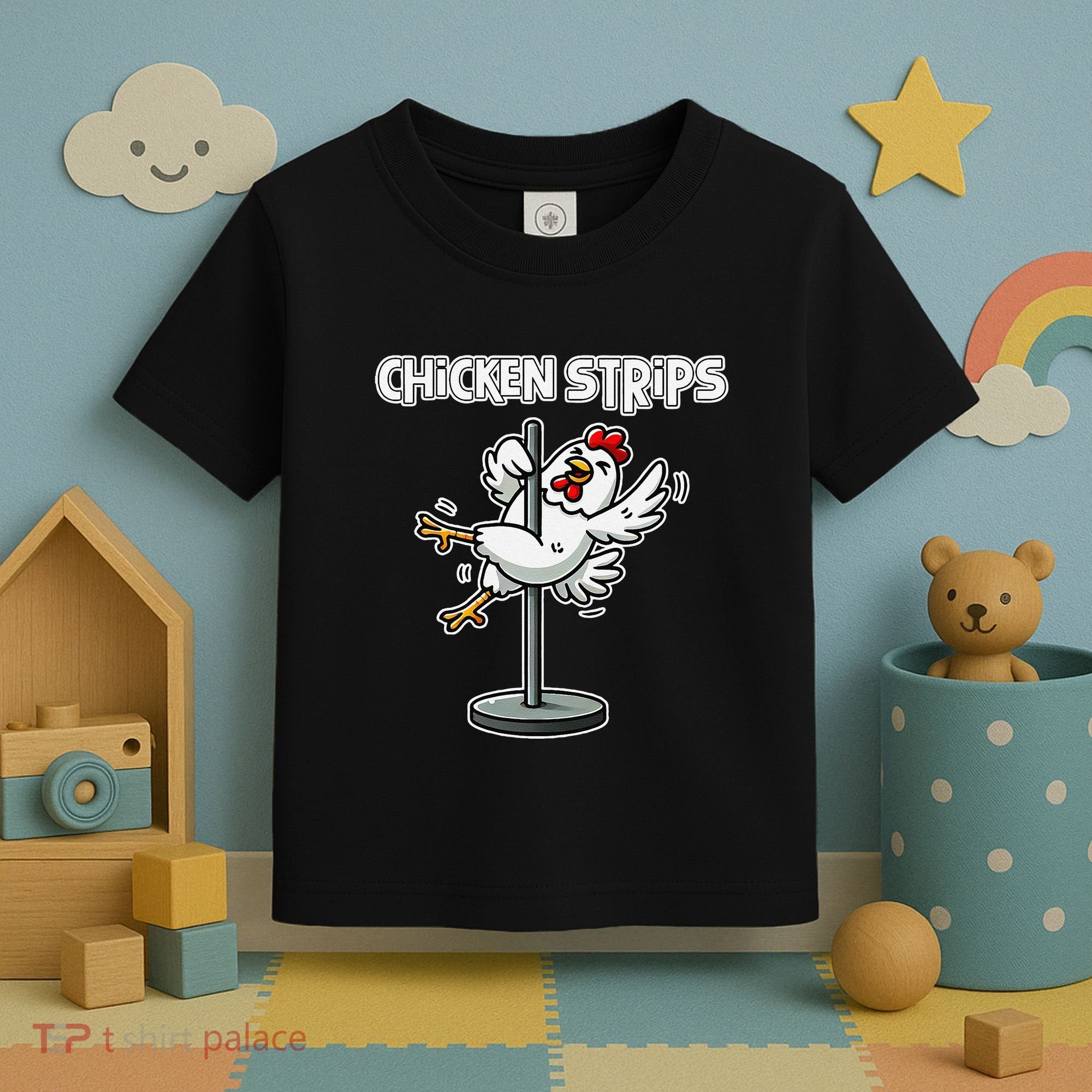 Chicken Strips Pun Funny Sarcastic Life Quotes Jokes Humor Toddler T-Shirt