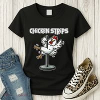 Chicken Strips Pun Funny Sarcastic Life Quotes Jokes Humor Women's T-Shirt thumb 3