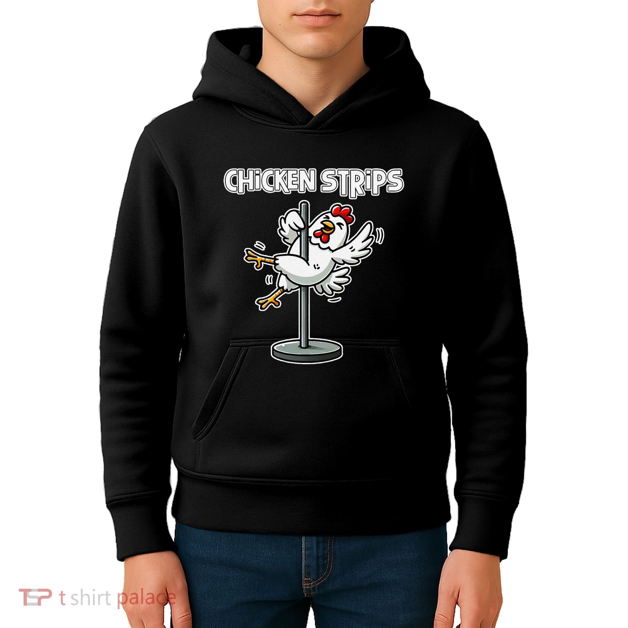 Chicken Strips Pun Funny Sarcastic Life Quotes Jokes Humor Kids Hoodie