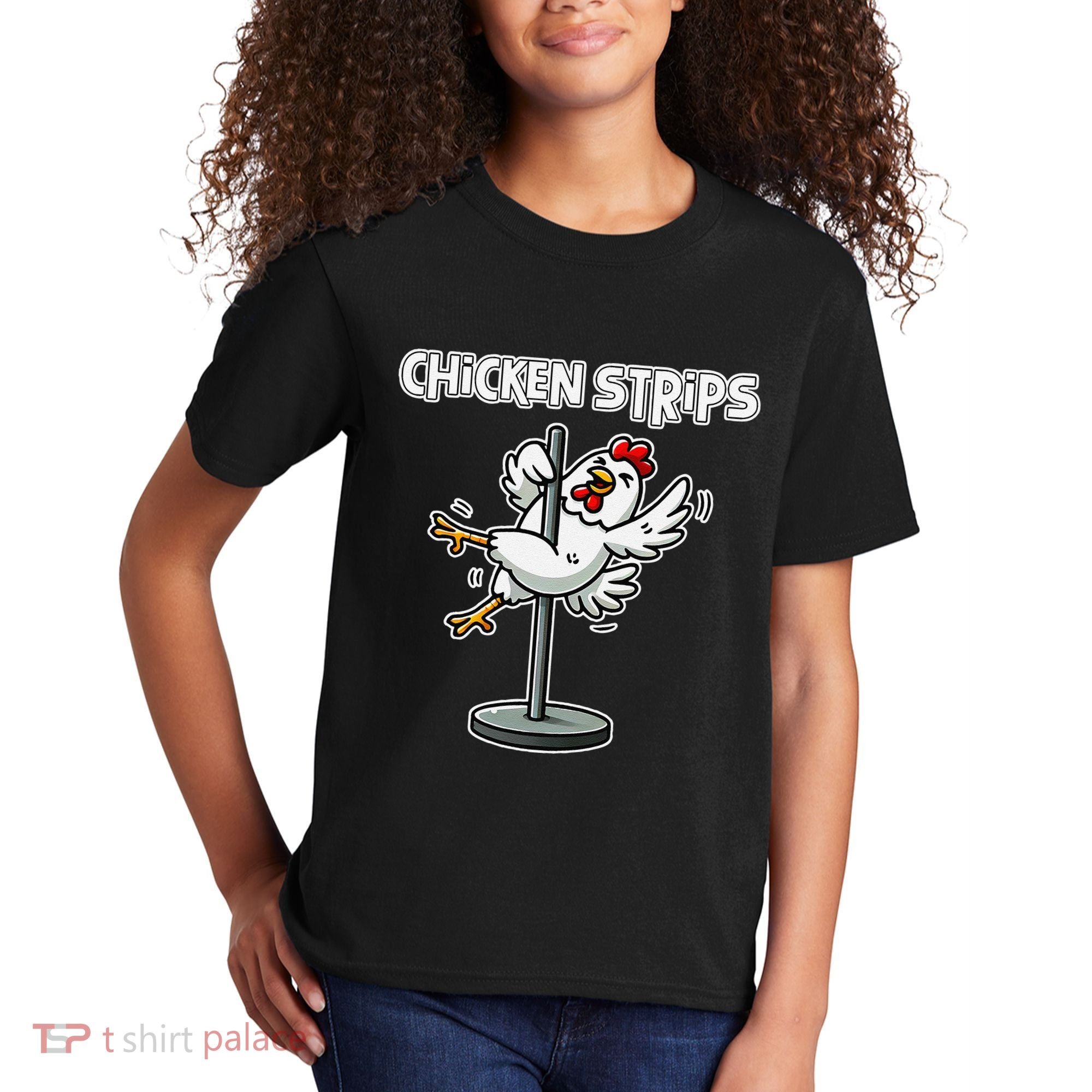 Chicken Strips Pun Funny Sarcastic Life Quotes Jokes Humor Kids T-Shirt